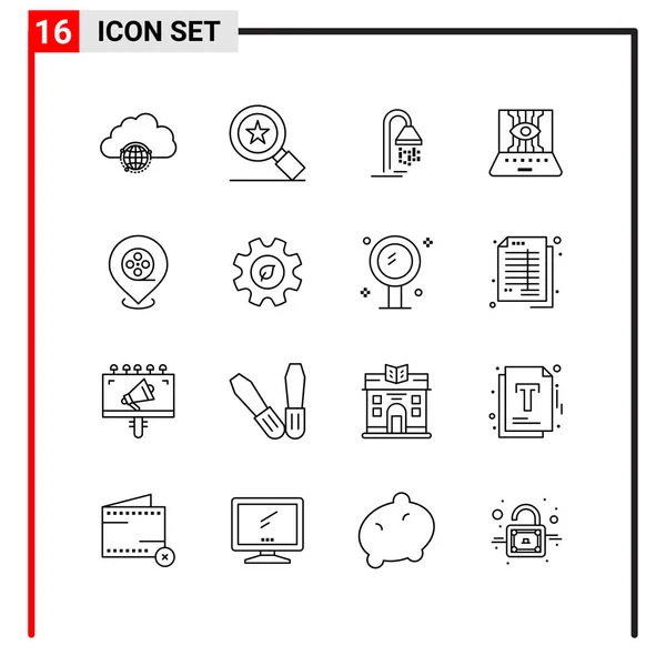 Conjunto Iconos Creativos Universales Simplemente Vector Ilustraciones Para Aplicaciones Web — Archivo Imágenes Vectoriales