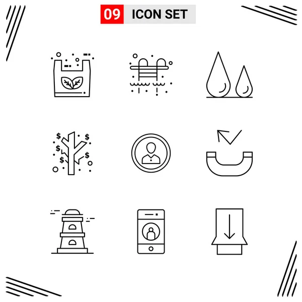 Conjunto Iconos Creativos Universales Simplemente Vector Ilustraciones Para Aplicaciones Web — Vector de stock