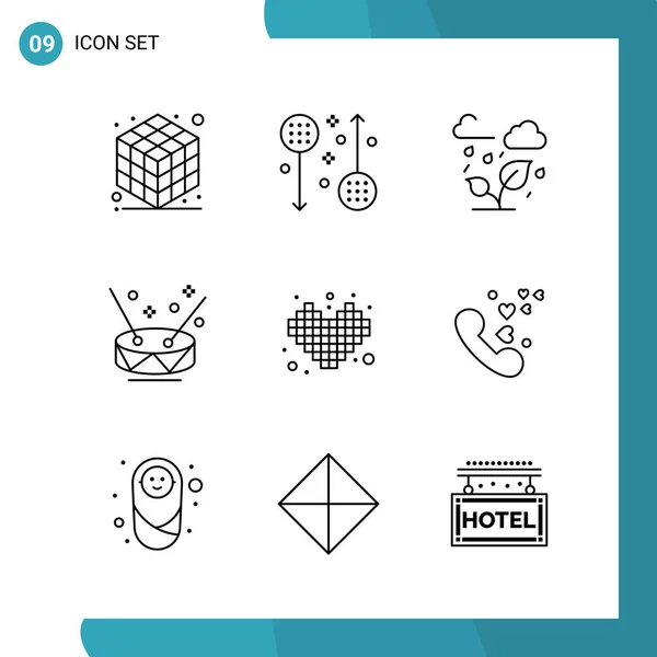 Conjunto Iconos Creativos Universales Simplemente Vector Ilustraciones Para Aplicaciones Web — Vector de stock