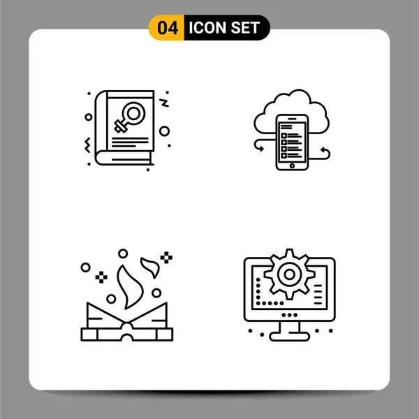 Set Universeller Kreativer Symbole Einfach Vektorillustrationen Für Web Und Mobile — Stockvektor