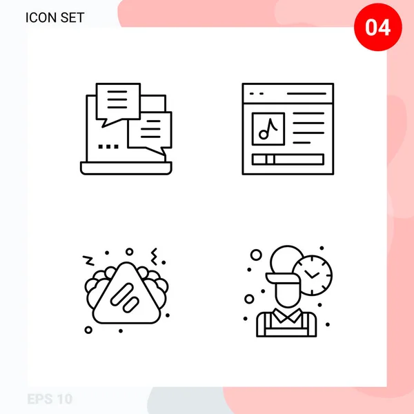 Conjunto Iconos Creativos Universales Simplemente Vector Ilustraciones Para Aplicaciones Web — Archivo Imágenes Vectoriales