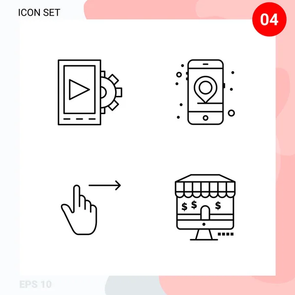 Conjunto Iconos Creativos Universales Simplemente Vector Ilustraciones Para Aplicaciones Web — Vector de stock