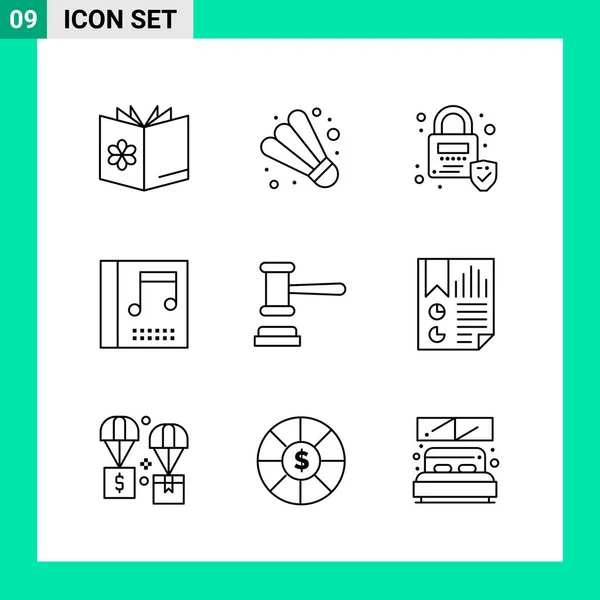 Conjunto Iconos Creativos Universales Simplemente Vector Ilustraciones Para Aplicaciones Web — Archivo Imágenes Vectoriales