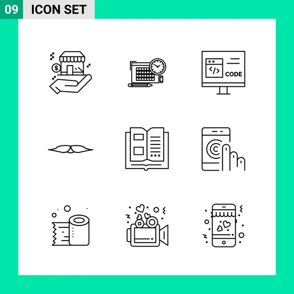 Conjunto Iconos Creativos Universales Simplemente Vector Ilustraciones Para Aplicaciones Web — Archivo Imágenes Vectoriales