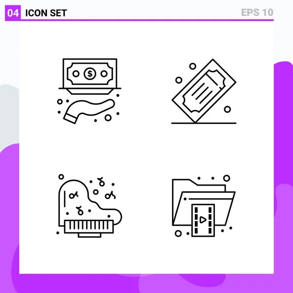 Conjunto Iconos Creativos Universales Ilustración Vectorial — Vector de stock