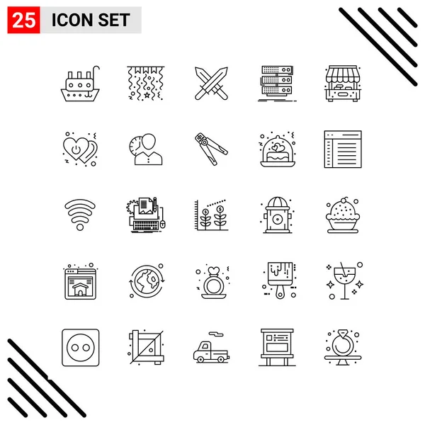 Set Universal Creative Icons Simply Vector Illustrations Web Mobile Apps — Stock Vector