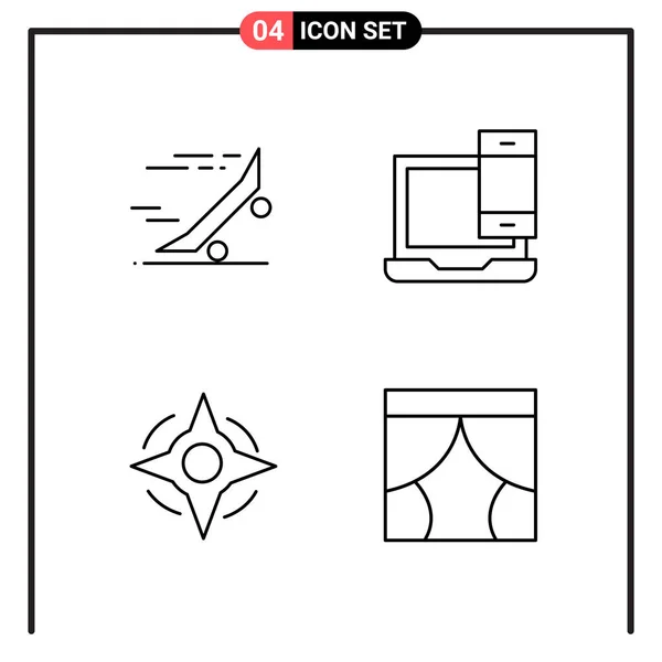 Conjunto Iconos Creativos Universales Simplemente Vector Ilustraciones Para Aplicaciones Web — Archivo Imágenes Vectoriales