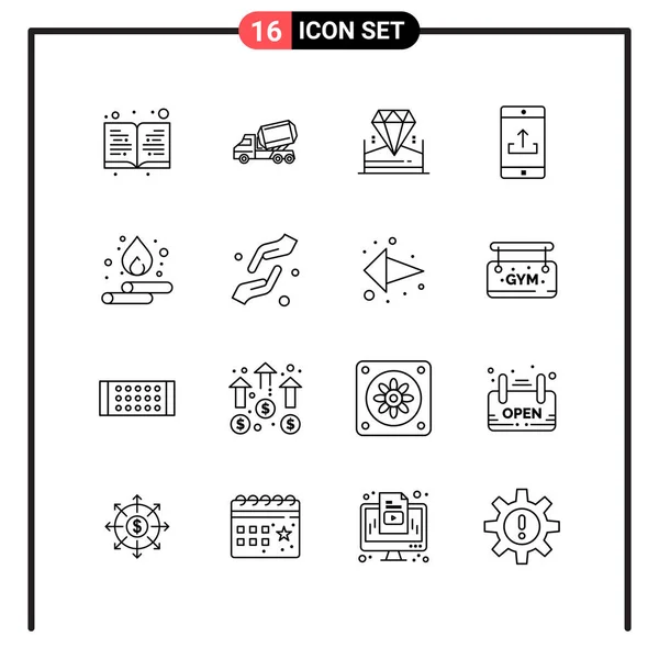 Conjunto Iconos Creativos Universales Simplemente Vector Ilustraciones Para Aplicaciones Web — Vector de stock