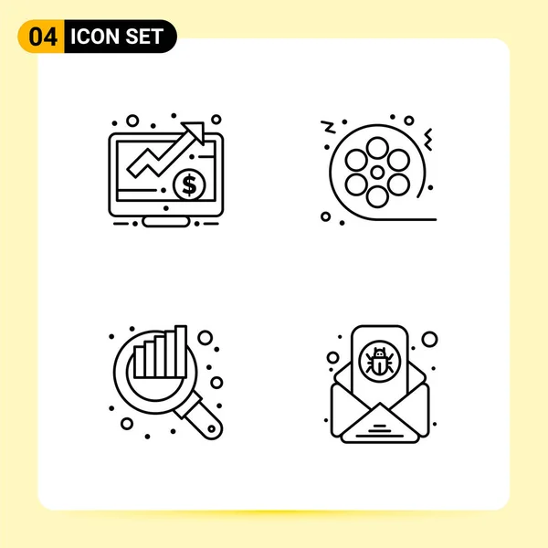 Conjunto Iconos Creativos Universales Simplemente Vector Ilustraciones Para Aplicaciones Web — Archivo Imágenes Vectoriales