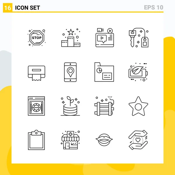 Conjunto Iconos Creativos Universales Simplemente Vector Ilustraciones Para Aplicaciones Web — Vector de stock