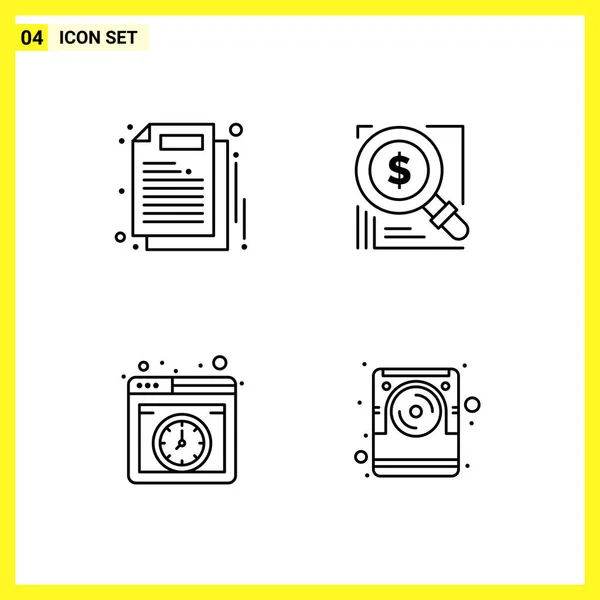 Conjunto Iconos Creativos Universales Simplemente Vector Ilustraciones Para Aplicaciones Web — Archivo Imágenes Vectoriales