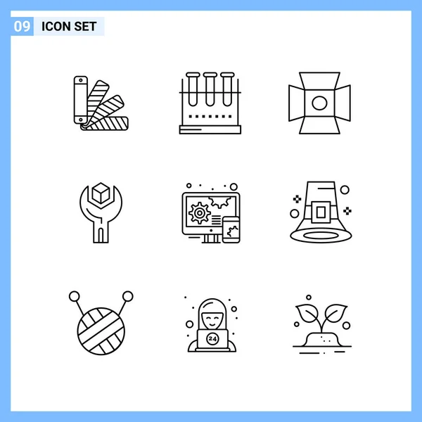 Set Universal Creative Icons Simply Vector Illustrations Web Mobile Apps — Stock Vector