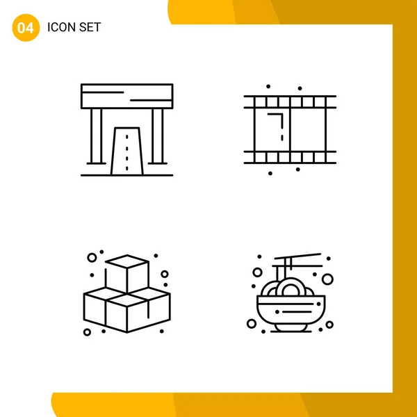 Set Universeller Kreativer Symbole Einfach Vektorillustrationen Für Web Und Mobile — Stockvektor