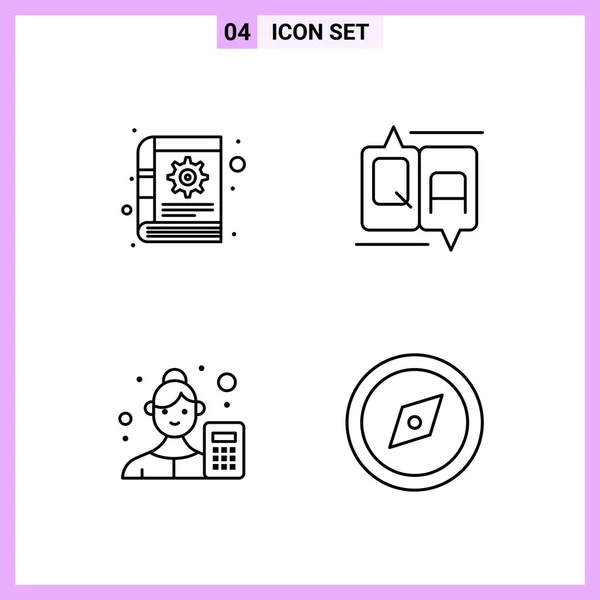 Set Universal Creative Icons Simply Vector Illustrations Web Mobile Apps — Stock Vector