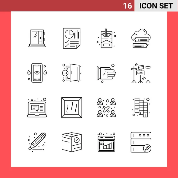 Conjunto Iconos Creativos Universales Simplemente Vector Ilustraciones Para Aplicaciones Web — Vector de stock