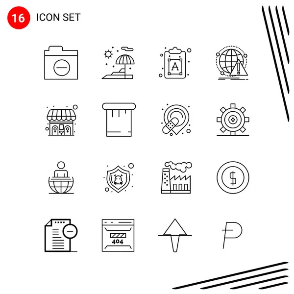 Conjunto Iconos Creativos Universales Simplemente Vector Ilustraciones Para Aplicaciones Web — Vector de stock