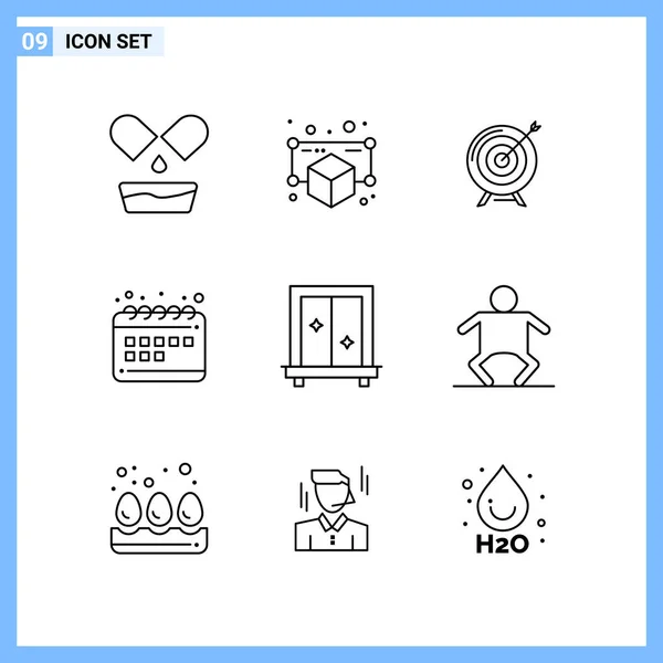 Set Universal Creative Icons Simply Vector Illustrations Web Mobile Apps — Stock Vector