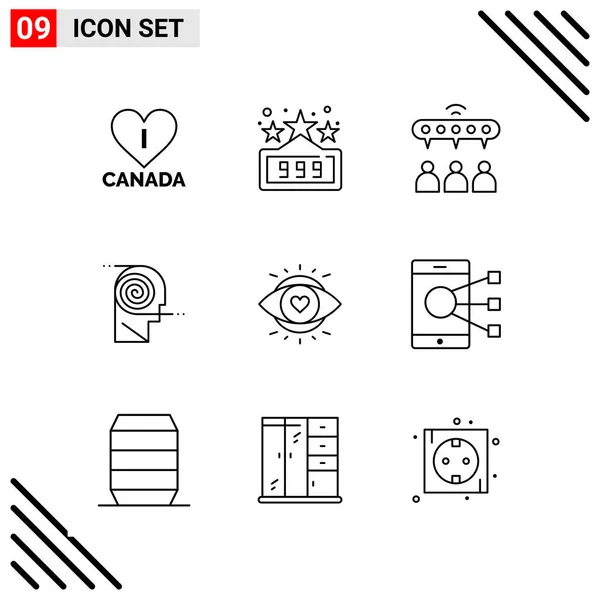 Conjunto Iconos Creativos Universales Simplemente Vector Ilustraciones Para Aplicaciones Web — Vector de stock