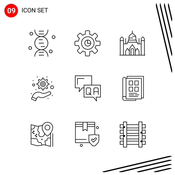 Conjunto Iconos Creativos Universales Simplemente Vector Ilustraciones Para Aplicaciones Web — Archivo Imágenes Vectoriales