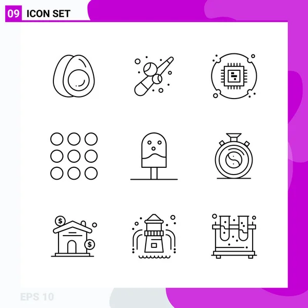 Conjunto Iconos Creativos Universales Simplemente Vector Ilustraciones Para Aplicaciones Web — Vector de stock