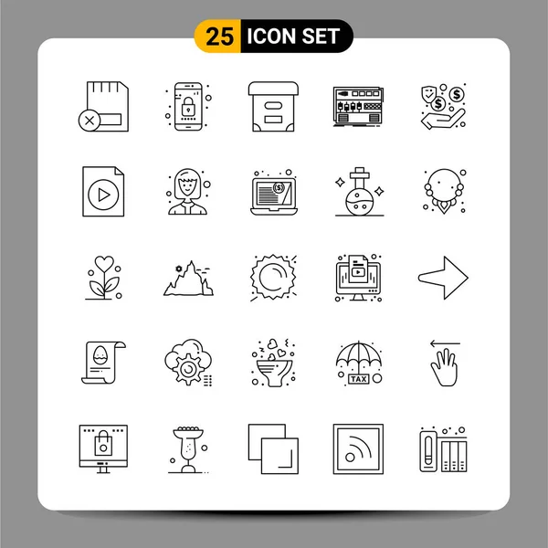 Set Universal Creative Icons Simply Vector Illustrations Web Mobile Apps — Stock Vector