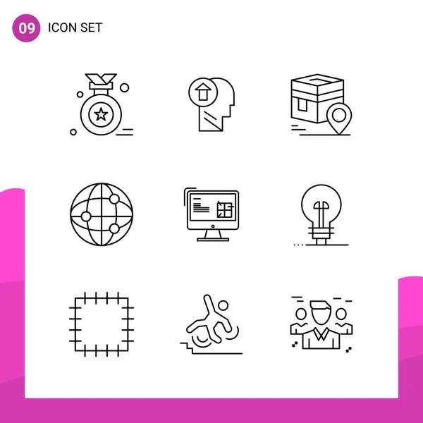 Conjunto Iconos Creativos Universales Simplemente Vector Ilustraciones Para Aplicaciones Web — Vector de stock