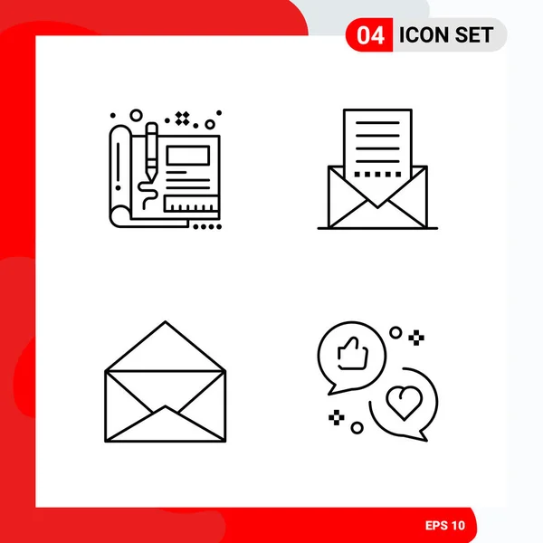 Set Universal Creative Icons Simply Vector Illustrations Web Mobile Apps — Stock Vector