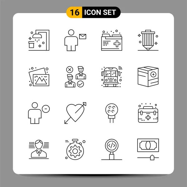 Set Icone Creative Universali Illustrazione Vettoriale — Vettoriale Stock