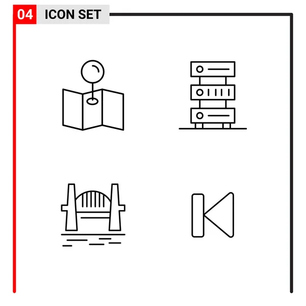 Set Universeller Kreativer Symbole Einfach Vektorillustrationen Für Web Und Mobile — Stockvektor