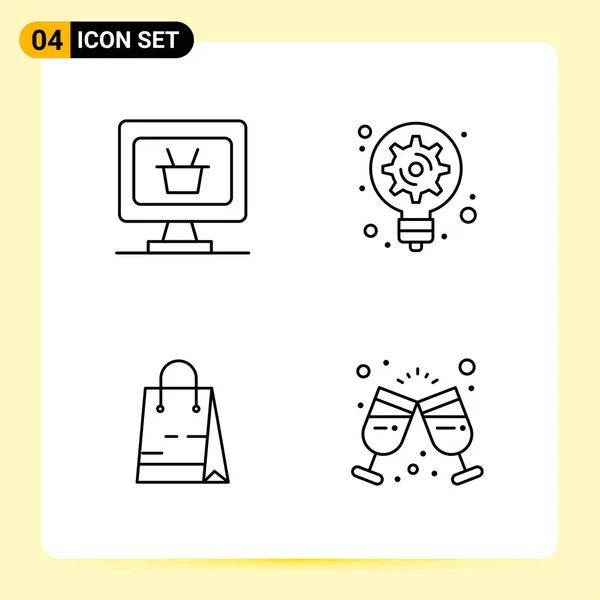 Conjunto Iconos Creativos Universales Simplemente Vector Ilustraciones Para Aplicaciones Web — Vector de stock