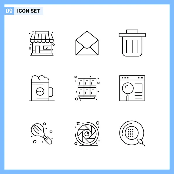 Set Universal Editable Icons Can Used Web Mobile App Design — Stock Vector