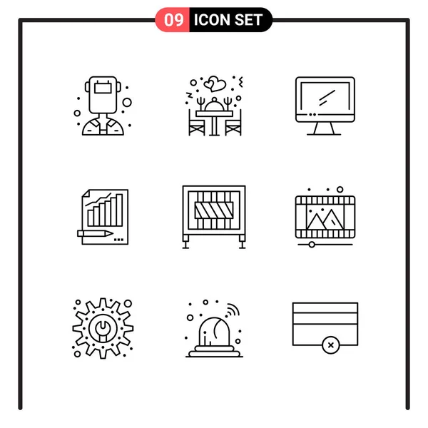 Conjunto Iconos Creativos Universales Simplemente Vector Ilustraciones Para Aplicaciones Web — Archivo Imágenes Vectoriales