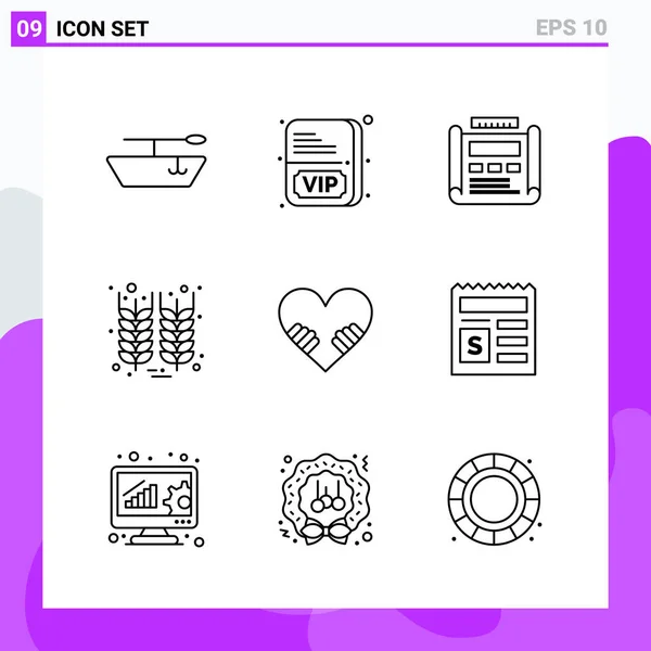 Conjunto Iconos Creativos Universales Simplemente Vector Ilustraciones Para Aplicaciones Web — Archivo Imágenes Vectoriales