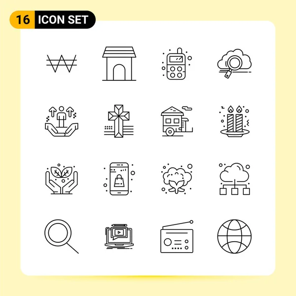 Conjunto Iconos Creativos Universales Simplemente Vector Ilustraciones Para Aplicaciones Web — Archivo Imágenes Vectoriales