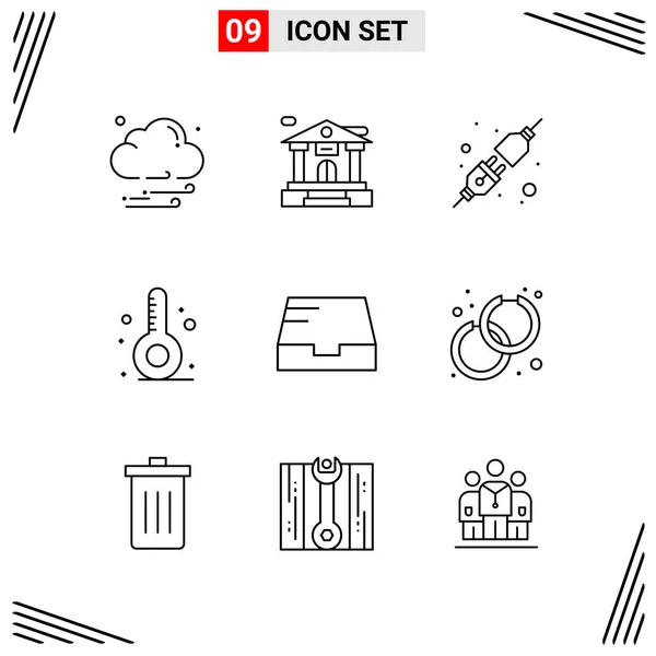 Set Universal Creative Icons Simply Vector Illustrations Web Mobile Apps — Stock Vector