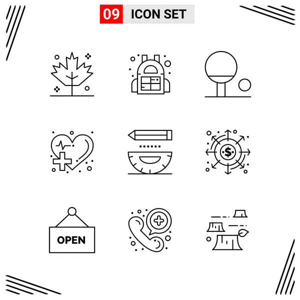 Conjunto Iconos Creativos Universales Simplemente Vector Ilustraciones Para Aplicaciones Web — Vector de stock