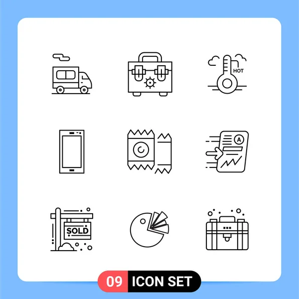 Conjunto Iconos Creativos Universales Simplemente Vector Ilustraciones Para Aplicaciones Web — Vector de stock