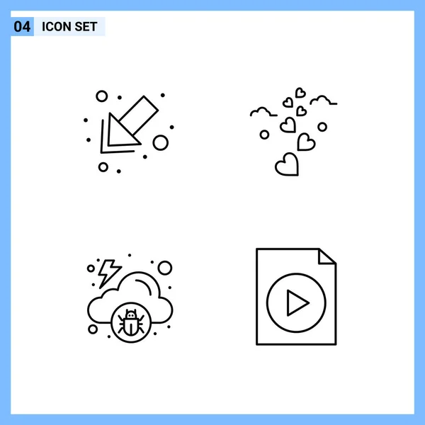 Conjunto Iconos Creativos Universales Simplemente Vector Ilustraciones Para Aplicaciones Web — Archivo Imágenes Vectoriales