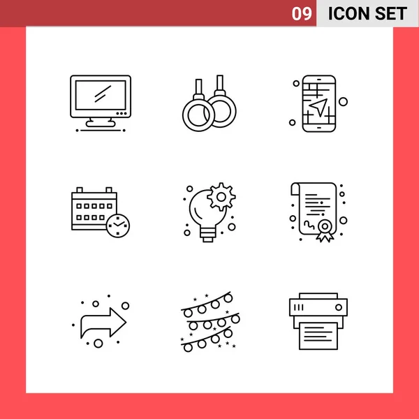 Conjunto Iconos Creativos Universales Simplemente Vector Ilustraciones Para Aplicaciones Web — Vector de stock