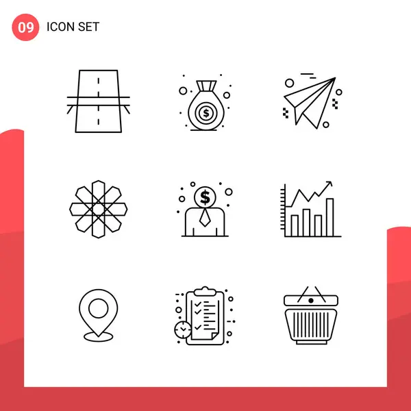 Conjunto Iconos Creativos Universales Simplemente Vector Ilustraciones Para Aplicaciones Web — Archivo Imágenes Vectoriales