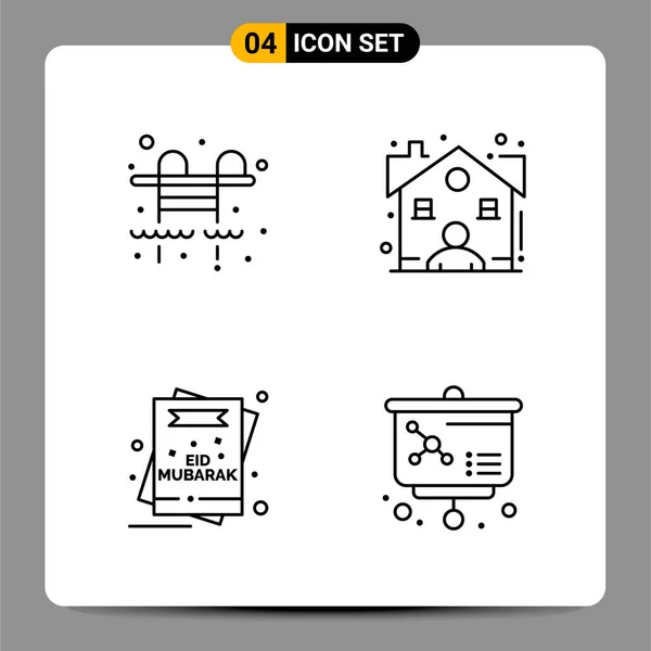 Set Universeller Kreativer Symbole Einfach Vektorillustrationen Für Web Und Mobile — Stockvektor