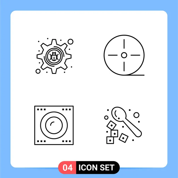 Set Universal Creative Icons Simply Vector Illustrations Web Mobile Apps — Stock Vector