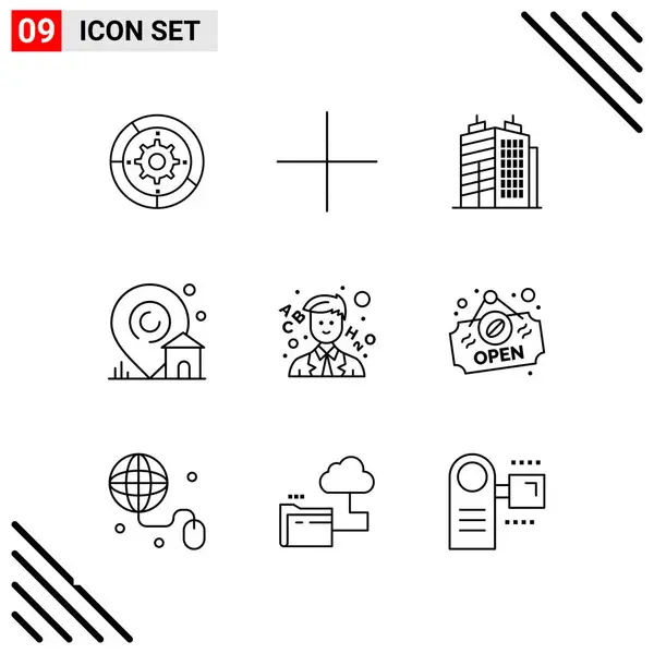 Conjunto Iconos Creativos Universales Simplemente Vector Ilustraciones Para Aplicaciones Web — Archivo Imágenes Vectoriales