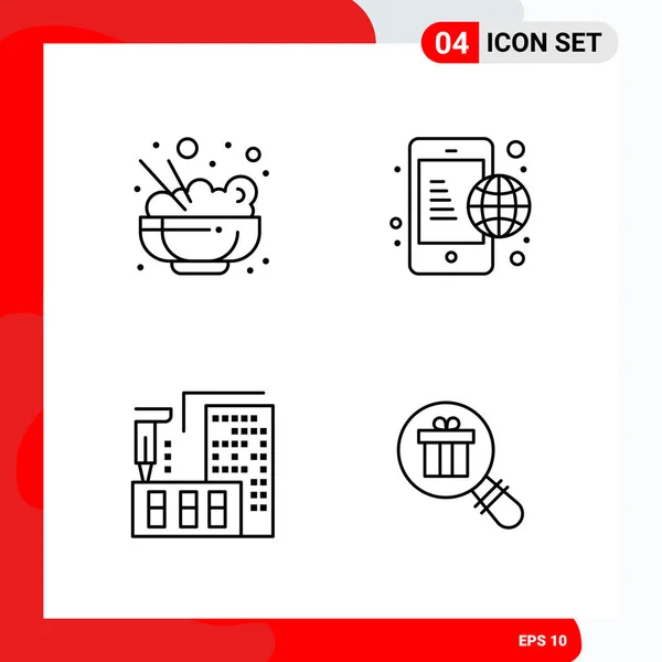 Conjunto Iconos Creativos Universales Simplemente Vector Ilustraciones Para Aplicaciones Web — Vector de stock