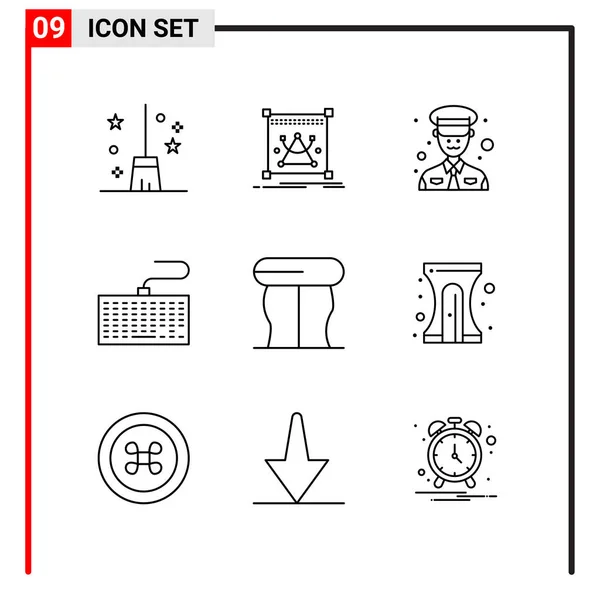 Conjunto Iconos Creativos Universales Simplemente Vector Ilustraciones Para Aplicaciones Web — Archivo Imágenes Vectoriales