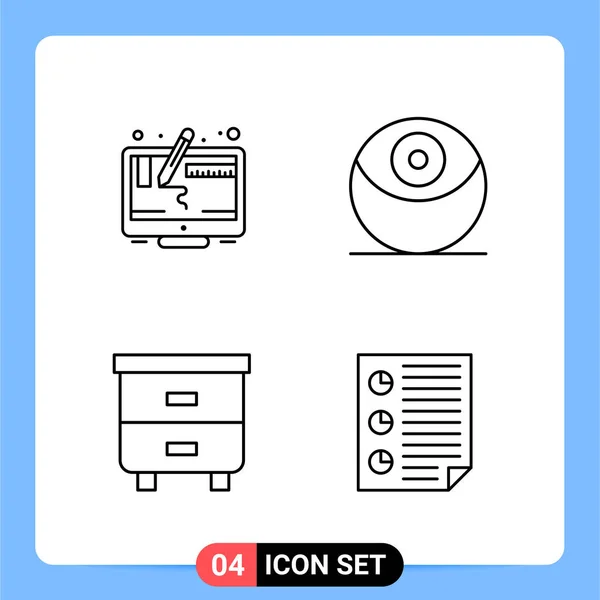 Conjunto Iconos Creativos Universales Simplemente Vector Ilustraciones Para Aplicaciones Web — Vector de stock