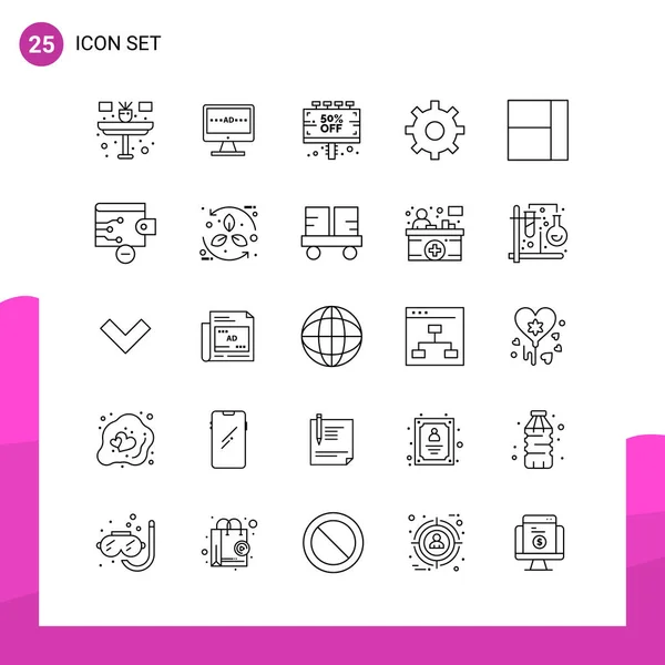 Conjunto Iconos Creativos Universales Simplemente Vector Ilustraciones Para Aplicaciones Web — Vector de stock