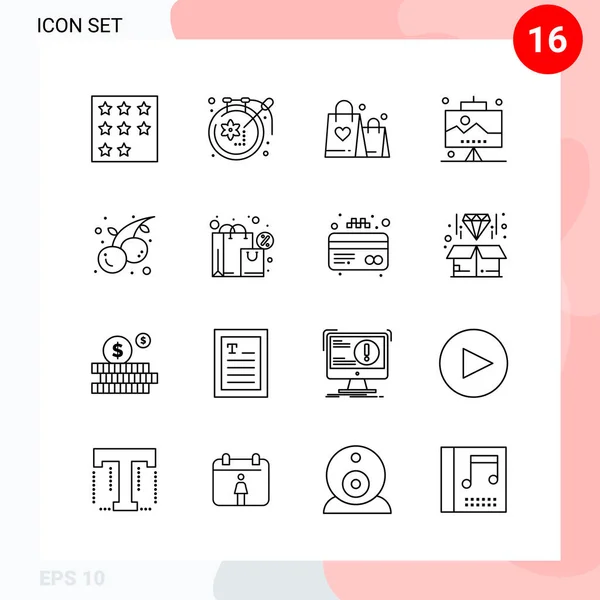 Conjunto Iconos Creativos Universales Simplemente Vector Ilustraciones Para Aplicaciones Web — Vector de stock