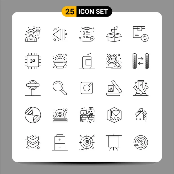 Conjunto Iconos Creativos Universales Simplemente Vector Ilustraciones Para Aplicaciones Web — Archivo Imágenes Vectoriales