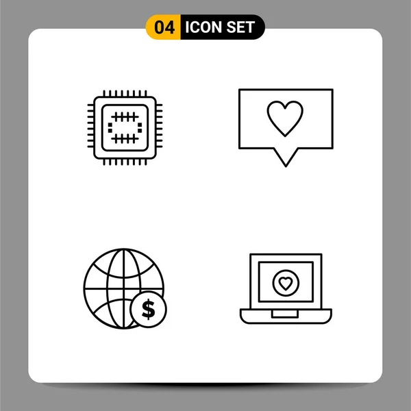 Conjunto Iconos Creativos Universales Simplemente Vector Ilustraciones Para Aplicaciones Web — Vector de stock